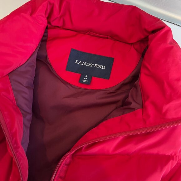 Lands' End Women Size Small 6-8 Red Insulated Quilted Puffer Down Vest - Picture 8 of 9
